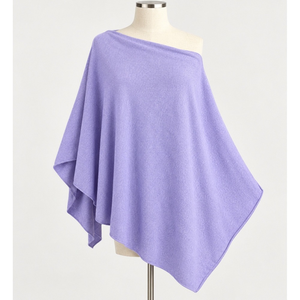 Anthropologie Poncho Womens M/L Cotton Cashmere Blend Quiet Luxury Boho Artsy